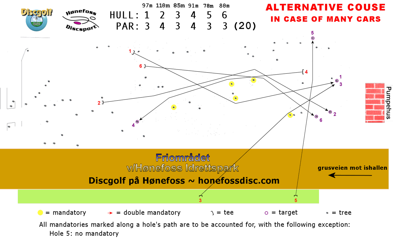 H�nefoss Discgolf, alternativ bane