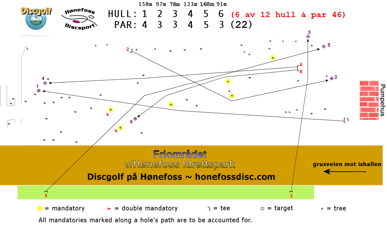 H�nefoss Discgolf, hull 1-6